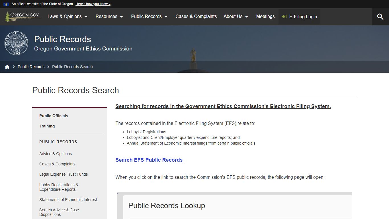 Oregon Government Ethics Commission : Public Records Search : Public ...